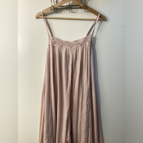 Free People Wide Leg Jumpsuit Light Pink Women’s Size S Boho Chic Sleeveless - Picture 6 of 16
